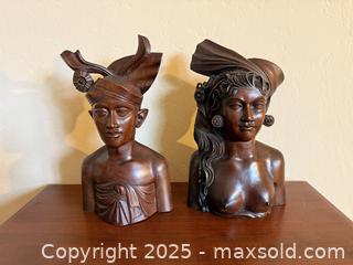 MaxSold Auction: Vintage Pair of Teak Signed Balinese Sculptures Bookends - Los Altos (California, USA) SELLER MANAGED Estate Sale Online Auction - Newcastle Drive