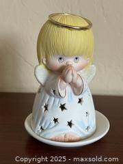 MaxSold Auction: Vintage Praying Angel Figurine Tea Light Cover w/ Star Cutouts - Los Altos (California, USA) SELLER MANAGED Estate Sale Online Auction - Newcastle Drive