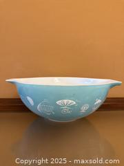 MaxSold Auction: Vintage Pyrex Cinderella Balloon Blue Mixing Bowl - Los Altos (California, USA) SELLER MANAGED Estate Sale Online Auction - Newcastle Drive