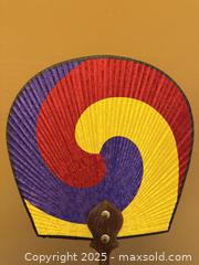 MaxSold Auction: Vintage Traditional Korean Three Colour Paddle Fan with Tassel Tourism Souvenir Busan - Los Altos (California, USA) SELLER MANAGED Estate Sale Online Auction - Newcastle Drive