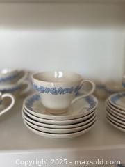 MaxSold Auction: Vintage Wedgwood Embossed Queensware Ceramic Teacups, Saucers, & Plates Set No. 2243  - Los Altos (California, USA) SELLER MANAGED Estate Sale Online Auction - Newcastle Drive