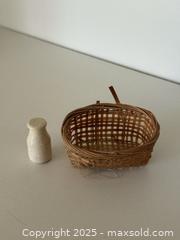 MaxSold Auction: Vintage Wooden Miniature Dollhouse Basket & Milk Bottle - Los Altos (California, USA) SELLER MANAGED Estate Sale Online Auction - Newcastle Drive