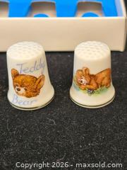 MaxSold Auction: 12 complete sets of miniature thimbles featuring teddy bear designs, packaged in blue boxe - Toronto (Ontario, Canada) SELLER MANAGED Reseller Online Auction - Dartmoor Drive