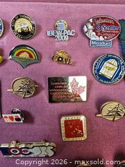 MaxSold Auction: collection of assorted vintage lapel pins, many of which are related to Canadian curling   - Toronto (Ontario, Canada) SELLER MANAGED Reseller Online Auction - Dartmoor Drive
