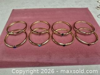 MaxSold Auction: collection of gold-tone plated bangles with various colored crystals - Toronto (Ontario, Canada) SELLER MANAGED Reseller Online Auction - Dartmoor Drive
