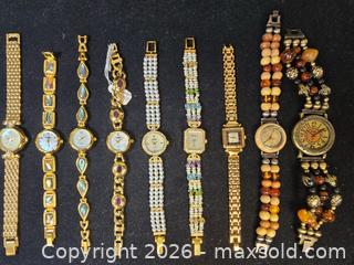 MaxSold Auction: collection of vintage ladies' watches, primarily featuring gold-tone finishes with various - Toronto (Ontario, Canada) SELLER MANAGED Reseller Online Auction - Dartmoor Drive