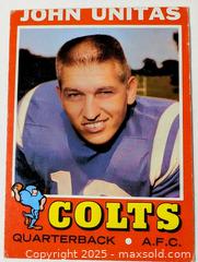 MaxSold Auction: 1971 JOHN UNITAS TOPPS FOOTBALL CARD - Kingston (Ontario, Canada) SELLER MANAGED Downsizing Online Auction - Rosemund Crescent