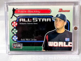 MaxSold Auction: 2004 TRAVIS BLACKLEY GAME WORN JERSEY SWATCH BASEBALL CARD - Kingston (Ontario, Canada) SELLER MANAGED Downsizing Online Auction - Rosemund Crescent