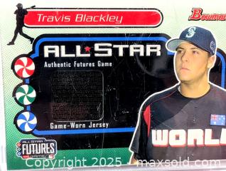 MaxSold Auction: 2004 TRAVIS BLACKLEY GAME WORN JERSEY SWATCH BASEBALL CARD - Kingston (Ontario, Canada) SELLER MANAGED Downsizing Online Auction - Rosemund Crescent