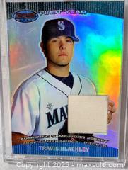 MaxSold Auction: 2004 TRAVIS BLACKLEY GAME WORN JERSEY SWATCH CARD - Kingston (Ontario, Canada) SELLER MANAGED Downsizing Online Auction - Rosemund Crescent