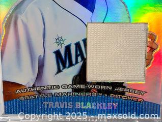 MaxSold Auction: 2004 TRAVIS BLACKLEY GAME WORN JERSEY SWATCH CARD - Kingston (Ontario, Canada) SELLER MANAGED Downsizing Online Auction - Rosemund Crescent