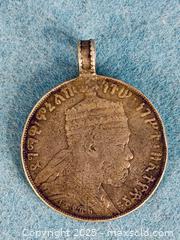 MaxSold Auction: 19th Century ETHIOPIA Emperor Menelik II I LION of JUDEA Old SILVER Birr Coin - Hamilton (Ontario, Canada) SELLER MANAGED Estate Sale Online Auction - Gertrude Street