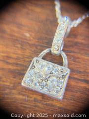 MaxSold Auction: Sterling Silver Necklace + Rhinestone Purse Pendant - Hamilton (Ontario, Canada) SELLER MANAGED Estate Sale Online Auction - Gertrude Street