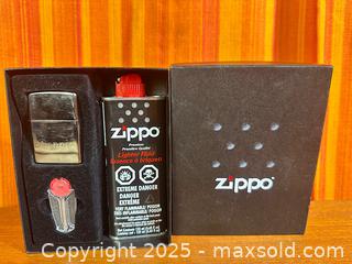 MaxSold Auction: Zippo Full Sized High Polish Chrome Lighter Gift Set "Donnie" - Hamilton (Ontario, Canada) SELLER MANAGED Estate Sale Online Auction - Gertrude Street