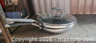 MaxSold Auction: Kenmore 12" Frying Pans (2) Stainless Steel & Teflon 1 Lid - East Cocalico Township (Pennsylvania, USA) SELLER MANAGED Downsizing Online Auction - Stevens Road                   