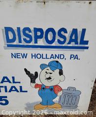 MaxSold Auction: Large Vintage Hand Painted Metal B&J Disposal Sign #1 - East Cocalico Township (Pennsylvania, USA) SELLER MANAGED Downsizing Online Auction - Stevens Road                   