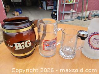MaxSold Auction: Novelty Beer Mugs (5)  - East Cocalico Township (Pennsylvania, USA) SELLER MANAGED Downsizing Online Auction - Stevens Road                   