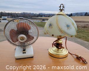 MaxSold Auction: Small Vintage Touch Lamp & Fan - East Cocalico Township (Pennsylvania, USA) SELLER MANAGED Downsizing Online Auction - Stevens Road                   
