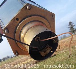 MaxSold Auction: Vintage Brass & Glass Panel Outdoor Coach Post Lantern - East Cocalico Township (Pennsylvania, USA) SELLER MANAGED Downsizing Online Auction - Stevens Road                   
