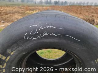 MaxSold Auction: Vintage Goodyear Eagle Racing Slick Tire Signed by Driver  - East Cocalico Township (Pennsylvania, USA) SELLER MANAGED Downsizing Online Auction - Stevens Road                   