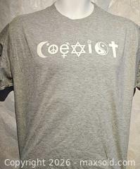 MaxSold Auction: Coexist t shirt  - Toronto (Ontario, Canada) SELLER MANAGED Commercial Liquidation Online Auction - Revlis Crescent