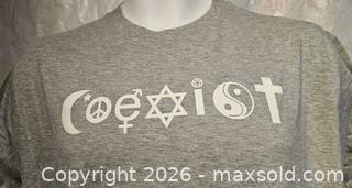 MaxSold Auction: Coexist t shirt  - Toronto (Ontario, Canada) SELLER MANAGED Commercial Liquidation Online Auction - Revlis Crescent