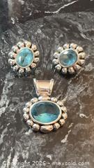MaxSold Auction: Sterling Silver 925 Jewelry Set 3 Pc Blue Stone Earrings & Pendant Lot - Pickering (Ontario, Canada) PARTNER MANAGED Reseller Online Auction -  Granite Court