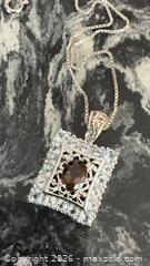 MaxSold Auction: Sterling Silver 925 Smoky Quartz Pendant Necklace with CZ Accents - Pickering (Ontario, Canada) PARTNER MANAGED Reseller Online Auction -  Granite Court