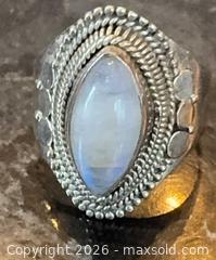 MaxSold Auction: Sterling Silver Moonstone Marquise Ring Sz 8 - Pickering (Ontario, Canada) PARTNER MANAGED Reseller Online Auction -  Granite Court