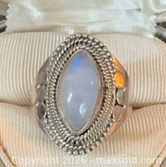 MaxSold Auction: Sterling Silver Moonstone Marquise Ring Sz 8 - Pickering (Ontario, Canada) PARTNER MANAGED Reseller Online Auction -  Granite Court