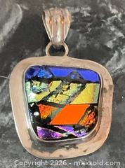MaxSold Auction: Vintage Large Handmade Sterling Silver 925 Pendant with Multicolor Dichroic Glass - Pickering (Ontario, Canada) PARTNER MANAGED Reseller Online Auction -  Granite Court