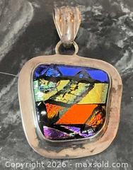 MaxSold Auction: Vintage Large Handmade Sterling Silver 925 Pendant with Multicolor Dichroic Glass - Pickering (Ontario, Canada) PARTNER MANAGED Reseller Online Auction -  Granite Court