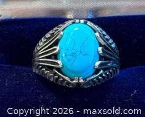 MaxSold Auction: Vintage Mens sterling silver 925 turquoise claw design ring - Pickering (Ontario, Canada) PARTNER MANAGED Reseller Online Auction -  Granite Court