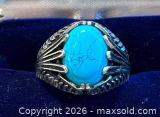 MaxSold Auction: Vintage Mens sterling silver 925 turquoise claw design ring - Pickering (Ontario, Canada) PARTNER MANAGED Reseller Online Auction -  Granite Court