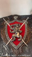 MaxSold Auction: Vintage Mid Century Wall COAT OF ARMS Lion & Swords Mexico Carved Wood  Man Cave - Pickering (Ontario, Canada) PARTNER MANAGED Reseller Online Auction -  Granite Court