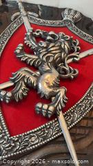 MaxSold Auction: Vintage Mid Century Wall COAT OF ARMS Lion & Swords Mexico Carved Wood  Man Cave - Pickering (Ontario, Canada) PARTNER MANAGED Reseller Online Auction -  Granite Court