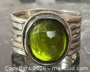 MaxSold Auction: Vintage Modern Brutalist Sterling Silver 925 Peridot Ring - Pickering (Ontario, Canada) PARTNER MANAGED Reseller Online Auction -  Granite Court