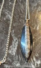 MaxSold Auction: Vintage Orthoceras Fossil Pendant Necklace, Silver-Tone Chain - Pickering (Ontario, Canada) PARTNER MANAGED Reseller Online Auction -  Granite Court