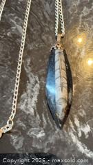 MaxSold Auction: Vintage Orthoceras Fossil Pendant Necklace, Silver-Tone Chain - Pickering (Ontario, Canada) PARTNER MANAGED Reseller Online Auction -  Granite Court