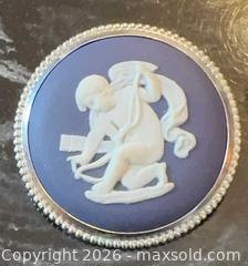 MaxSold Auction: Vintage Round Silver Wedgwood Blue and White Jasperware Cherub Cupid Brooch Cameo Neoclassical  - Pickering (Ontario, Canada) PARTNER MANAGED Reseller Online Auction -  Granite Court