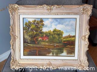 MaxSold Auction: Vintage Signed Canvas Painting Ornate Wood Framed Landscape  - Pickering (Ontario, Canada) PARTNER MANAGED Reseller Online Auction -  Granite Court