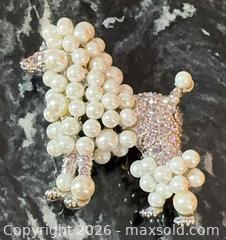 MaxSold Auction: Vintage Silver Plate Fancy Poodle Dog Brooch with Faux Pearls, Rhinestones & Silver  - Pickering (Ontario, Canada) PARTNER MANAGED Reseller Online Auction -  Granite Court
