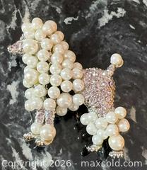 MaxSold Auction: Vintage Silver Plate Fancy Poodle Dog Brooch with Faux Pearls, Rhinestones & Silver  - Pickering (Ontario, Canada) PARTNER MANAGED Reseller Online Auction -  Granite Court
