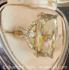 MaxSold Auction: Yellow Gold-Plated Sterling Silver 925 Cocktail Ring with Green Amethyst Sz 8 - Pickering (Ontario, Canada) PARTNER MANAGED Reseller Online Auction -  Granite Court