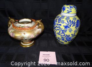 MaxSold Auction: 2-Piece Porcelain Ginger Jar and Footed Bowl/Urn - New Westminster (British Columbia, Canada) SELLER MANAGED Downsizing Online Auction - Eighth Street