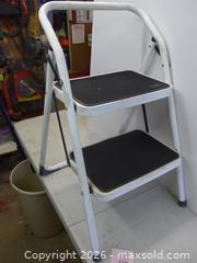 MaxSold Auction: 2-Step Folding Step Stool, Metal Frame, White with Black Treads - New Westminster (British Columbia, Canada) SELLER MANAGED Downsizing Online Auction - Eighth Street
