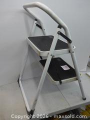 MaxSold Auction: 2-Step Folding Step Stool, Metal Frame, White with Black Treads - New Westminster (British Columbia, Canada) SELLER MANAGED Downsizing Online Auction - Eighth Street