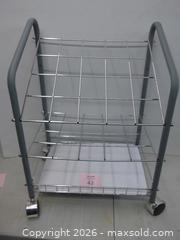 MaxSold Auction: 3-Tier Rolling Storage Cart with Chrome Wire Shelves - New Westminster (British Columbia, Canada) SELLER MANAGED Downsizing Online Auction - Eighth Street