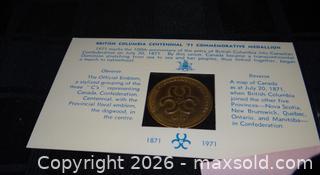 MaxSold Auction: Commemorative Medallions Lot of 2: BC Centennial 1971 & King Charles Coronation - New Westminster (British Columbia, Canada) SELLER MANAGED Downsizing Online Auction - Eighth Street