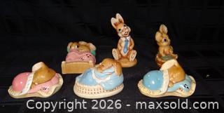 MaxSold Auction: Four Vintage Pendelfin Bunnies and 2 Moorcraft  - New Westminster (British Columbia, Canada) SELLER MANAGED Downsizing Online Auction - Eighth Street